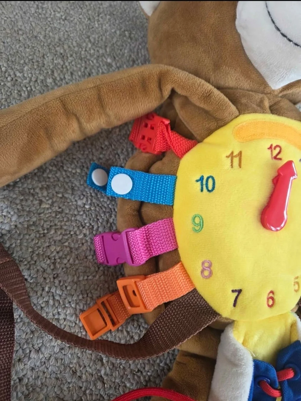 Buckle Billy Plush Activity Bear with Learning Clock and Laces